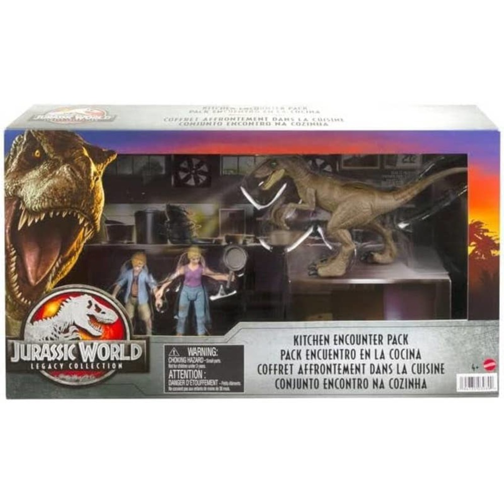 Jurassic World Legacy Collection Kitchen Encounter Tim Lex & Raptor 4 Yr Up